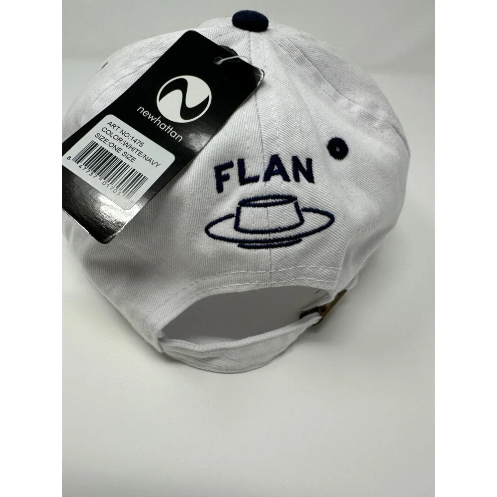 NWT-Flan AABC All American Breakfast Club Hat -White/Navy - Adjustable - 6 Panel